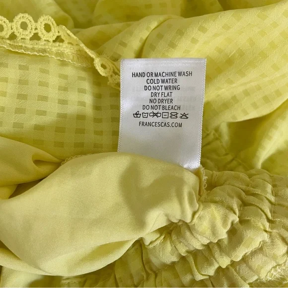 Francesca's Collections Bright Yellow Short Sleeve Shirt size Medium Miami Top - Picture 10 of 10